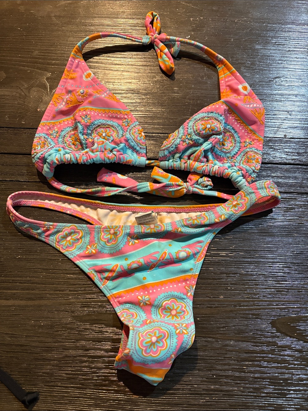 Floral Paisley Pink & Turquoise Women's Bikini Set